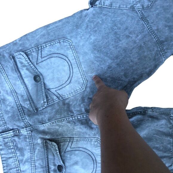 RARE True Religion Jeans Size 33 Cargo Runner Gray - Picture 8 of 11